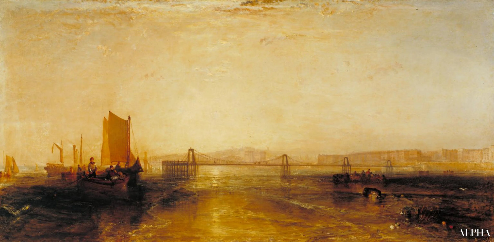 Brighton vanaf de zee - William Turner - Reproducties van schilderijen en hoogwaardige schilderijen