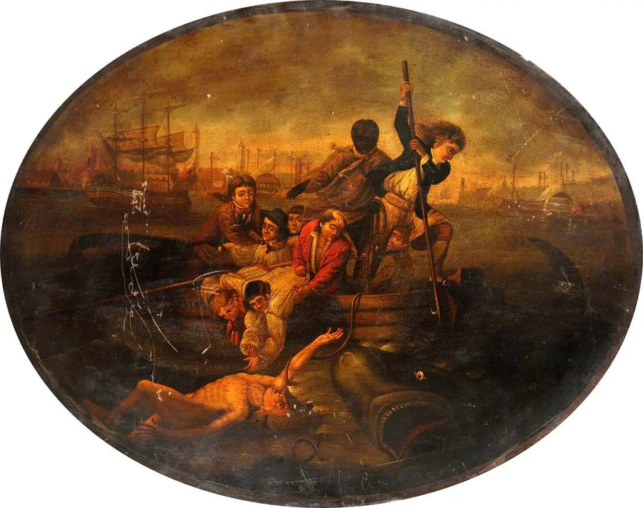 Brook Watson aangevallen door een haai in de haven van Havana, 1749 - John Singleton Copley

Source:
Brook Watson attaqué par un requin dans le port de La Havane, 1749 - John Singleton Copley