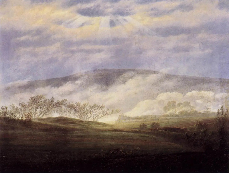 Mist in de Elbe-vallei - Caspar David Friedrich