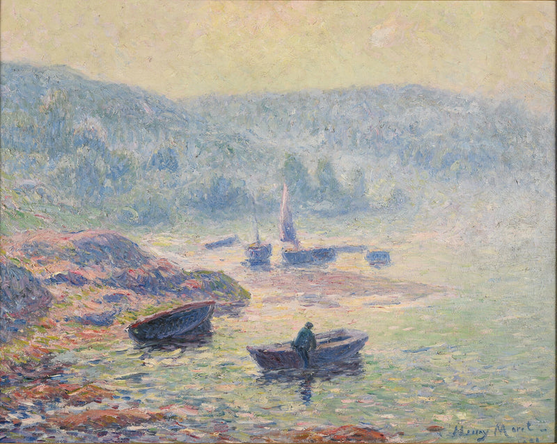 Mist over de rivier in Pont-Aven - Henry Moret