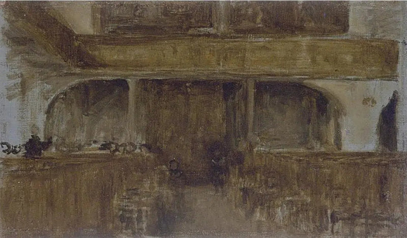 Bruin en Goud: De Kleine Klas van de Pastoor in Sainte-Catherine, Honfleur - James Abbott McNeill Whistler