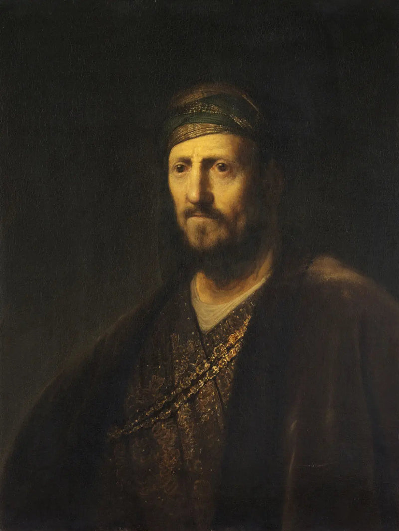 Buste van een man in oosters kostuum - Rembrandt