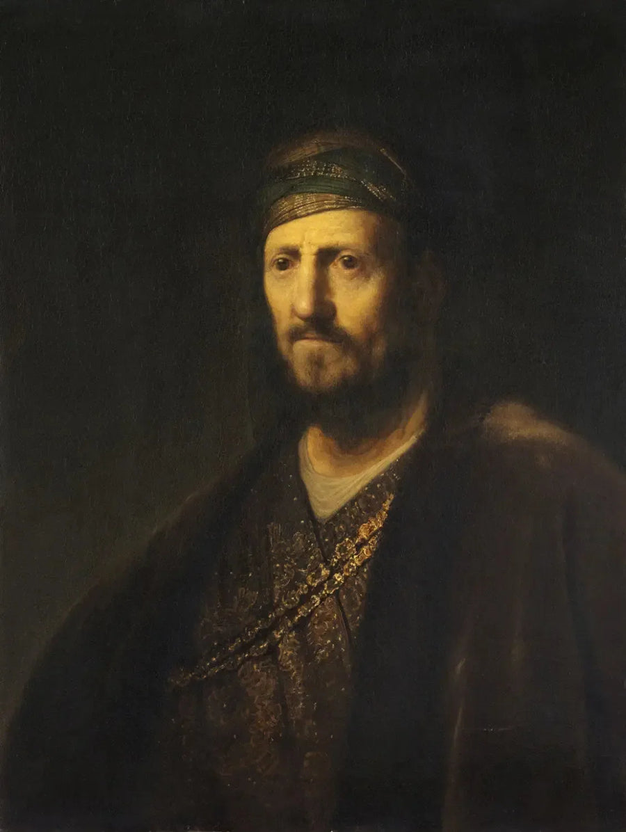 Buste van een man in oosters kostuum - Rembrandt