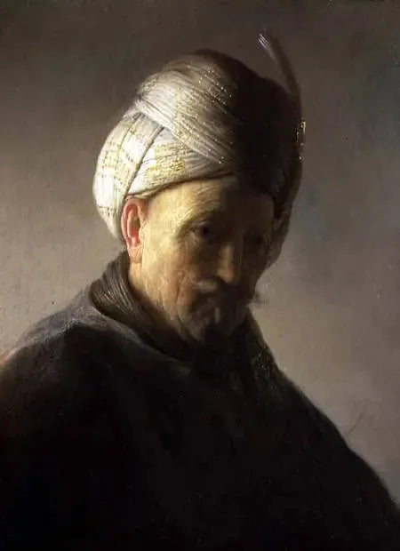Buste van een man met een tulband - Rembrandt