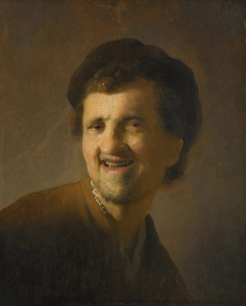 Buste van een lachende jonge man - Rembrandt