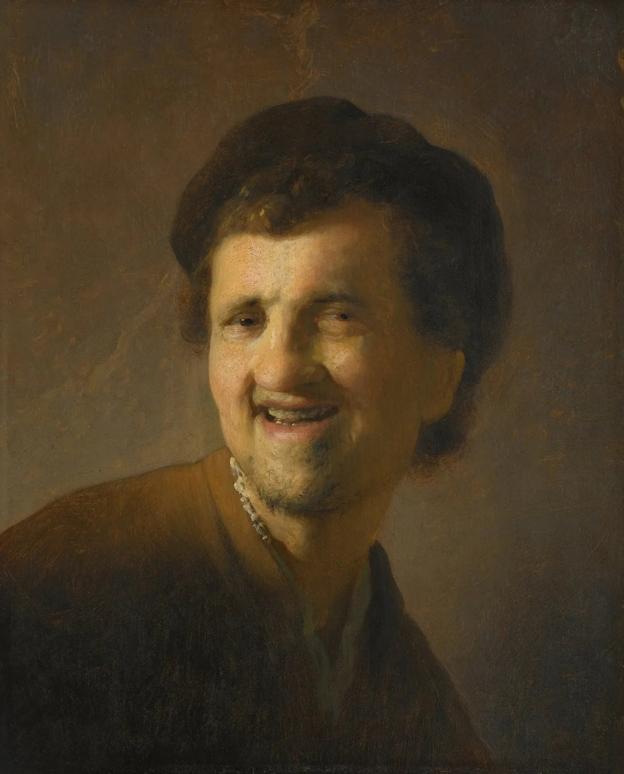 Buste van een lachende jonge man - Rembrandt
