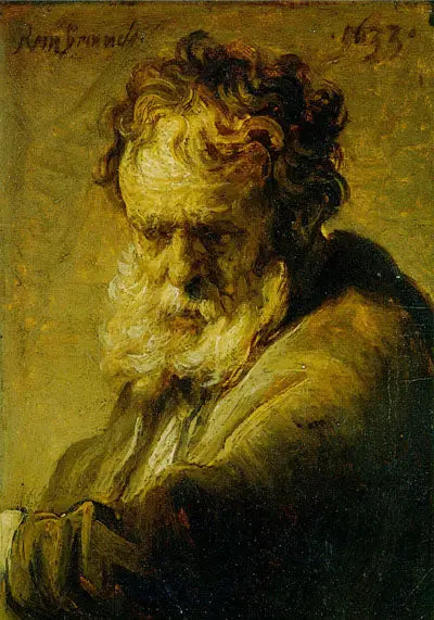 Buste van een oude baardige man - Rembrandt