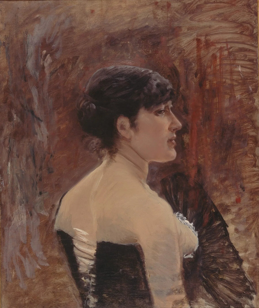 Vrouwelijk buste met een waaier - Giuseppe De Nittis