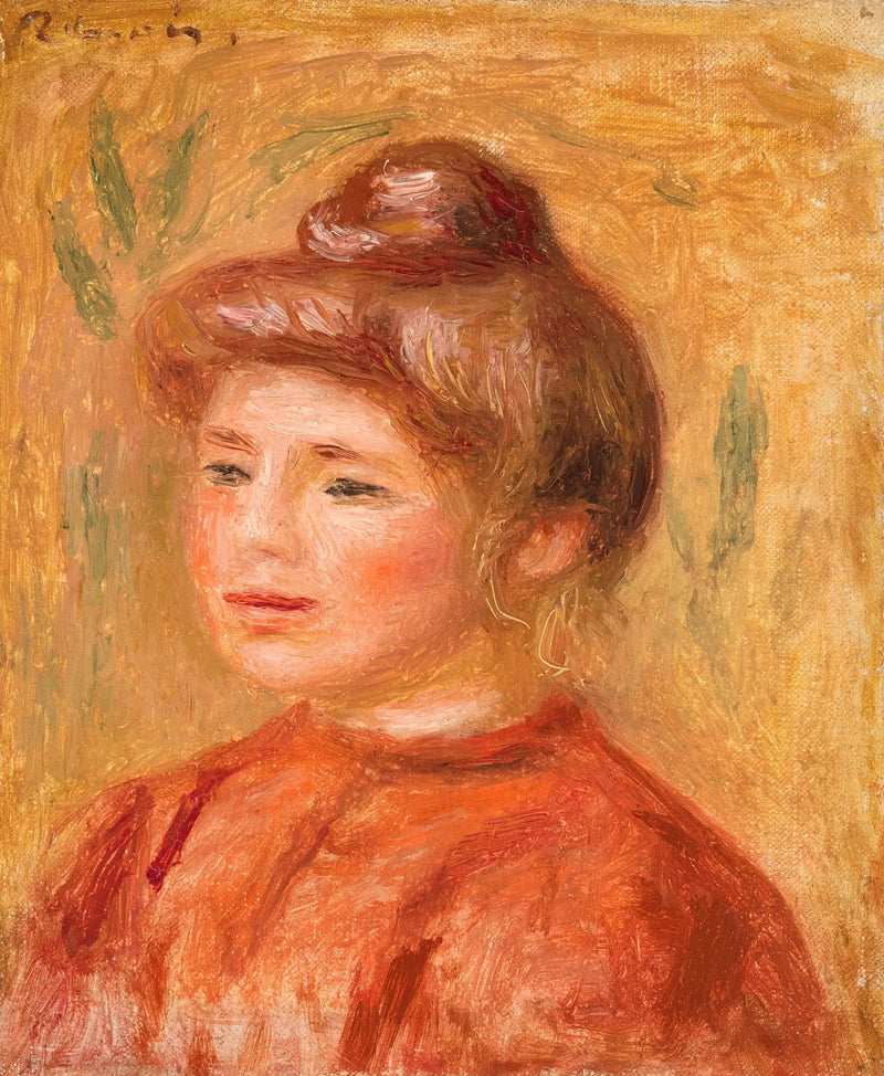 Vrouwelijk buste in het rood - Pierre-Auguste Renoir
