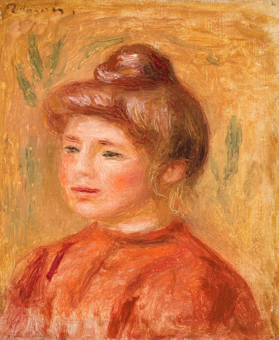 Vrouwelijk buste in het rood - Pierre-Auguste Renoir