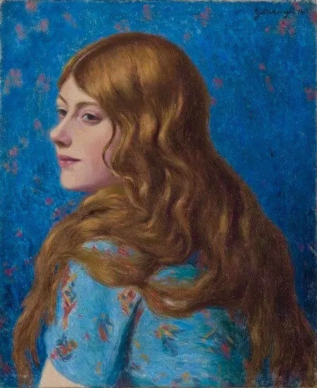 Buste van een roodharige vrouw gezien van opzij - Federico Zandomeneghi