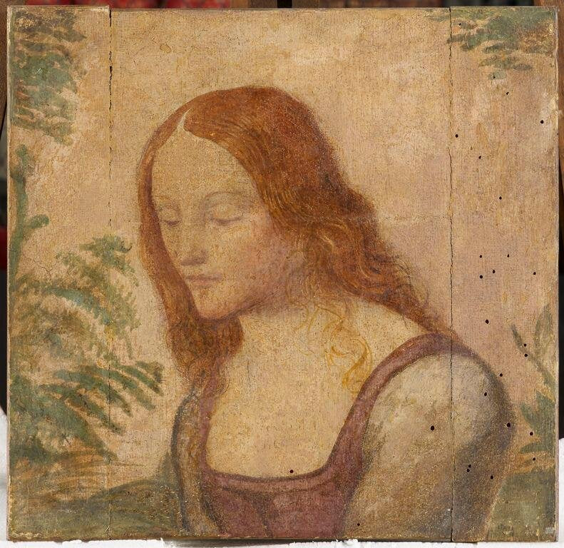 Buste van een jonge vrouw met loshangend haar - Bernardino Luini