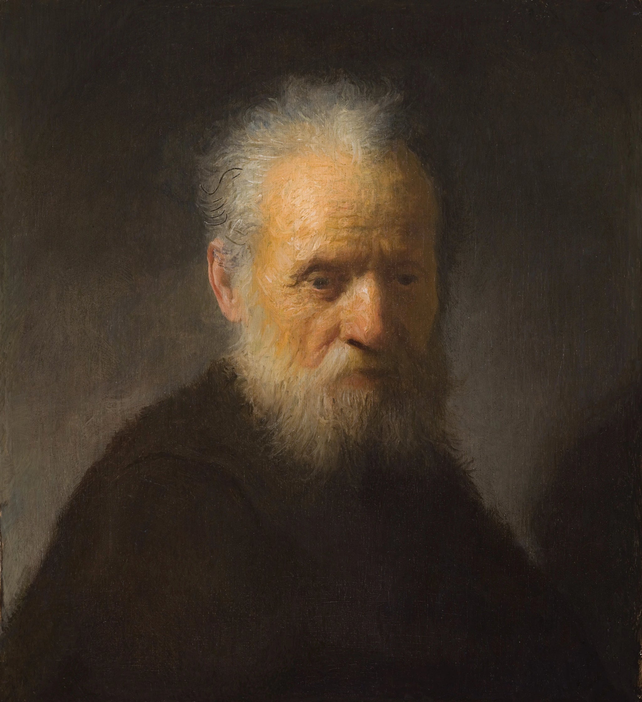 Buste d’un vieil homme barbu — Rembrandt, vers 1630