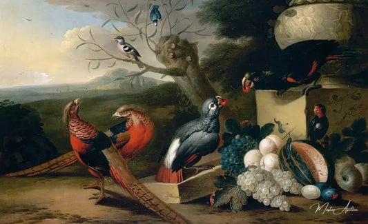 Cadre de parc avec des oiseaux - Tobias Stranover - Reproductions de tableaux et peintures haut de gamme