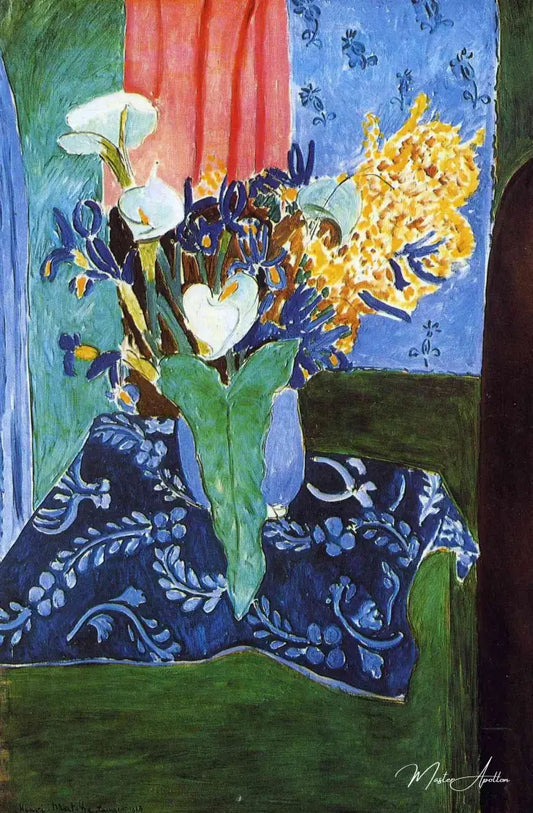 Calla Lilies Irises et Mimosas - Matisse - Reproductions de tableaux et peintures haut de gamme