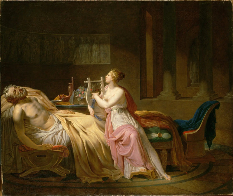 Calliope die huilt om Homerus - Jacques-Louis David