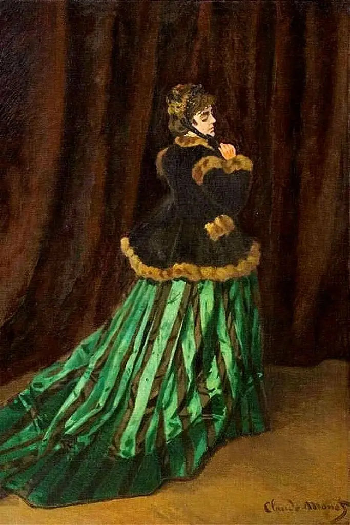 Camille in een groene jurk - Claude Monet