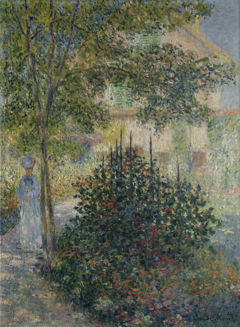 Camille Monet (1847-1879) in de tuin van Argenteuil - Claude Monet