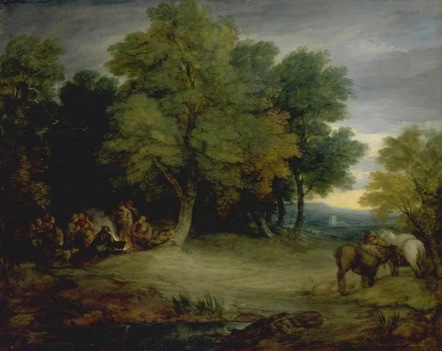 Roma kampement, zonsondergang - Thomas Gainsborough

Source:
Campement de gitans, coucher de soleil - Thomas Gainsborough