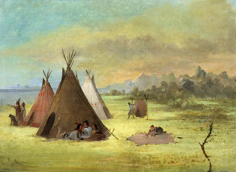 Industriële camping, Comanche (of Kiowa) die huiden voorbereiden, Rivière Rouge - George Catlin

Source:
Campement indien, Comanche (ou Kiowa) préparant des peaux, Rivière Rouge - George Catlin