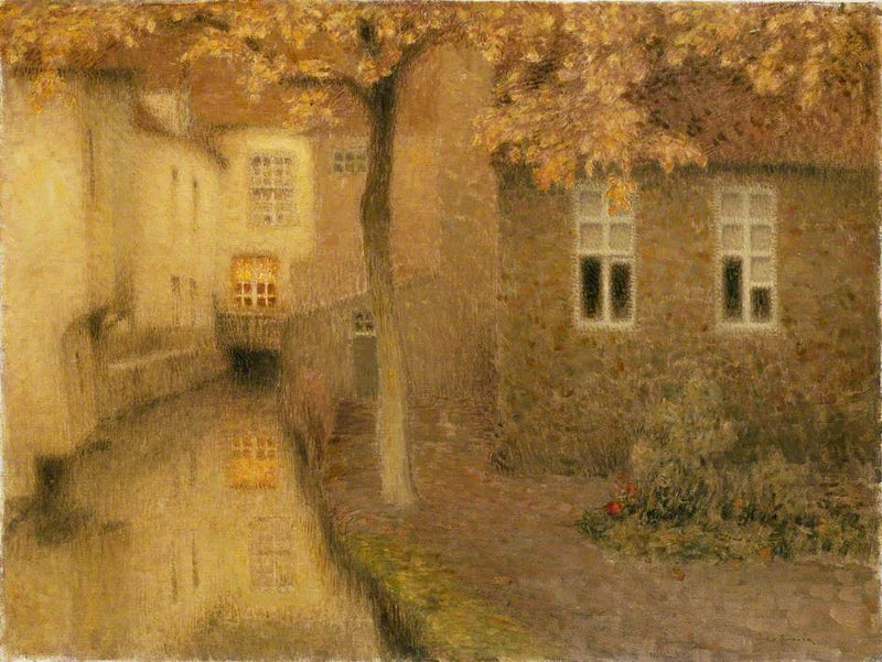Kanaal in Brugge bij schemering - Henri Le Sidaner