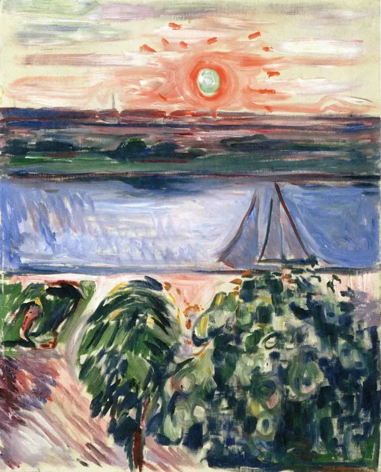 kanaal bij zonsondergang - Edvard Munch