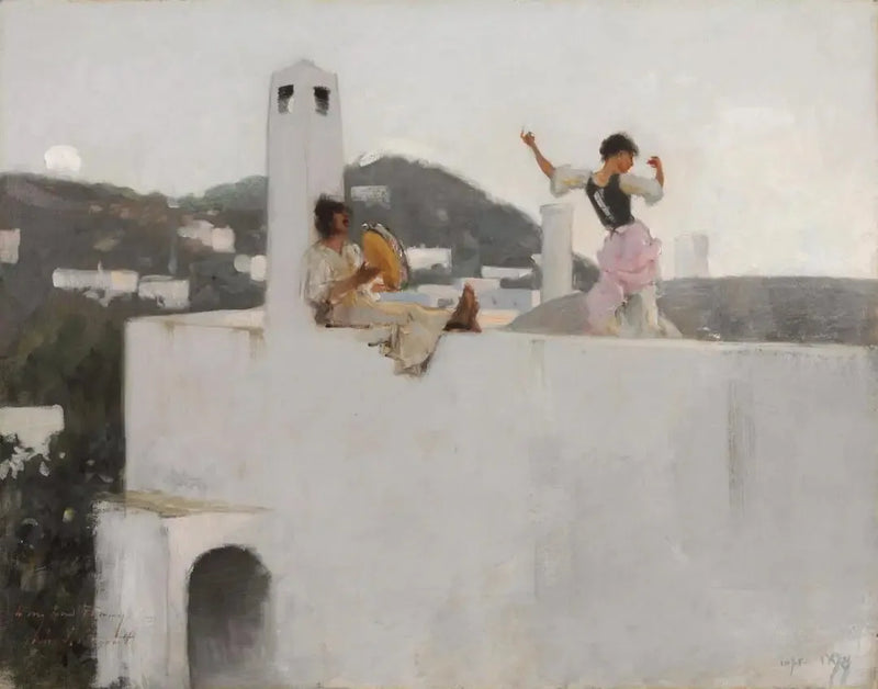 Capri Meisje op een dak - John Singer Sargent