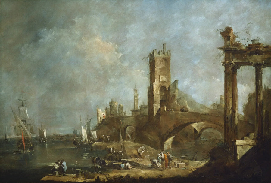 Capriccio van een haven - Francesco Guardi