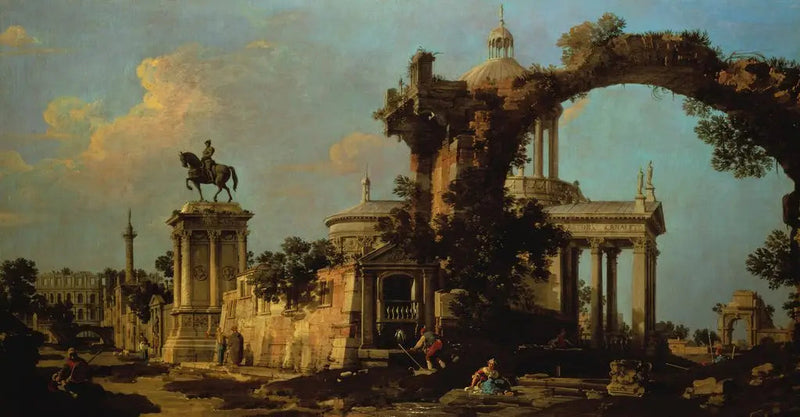 Capriccio van Romeinse ruïnes met een koepelkerk en het monument Colleoni - Canaletto

Source:
Capriccio de ruines romaines avec une église à coupole et le monument Colleoni - Canaletto