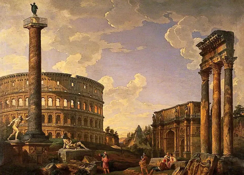 Romeinse caprice, ruïnes met het Colosseum - Giovanni Paolo Panini

Source:
Capriccio romain, ruines avec le Colisée - Giovanni Paolo Panini