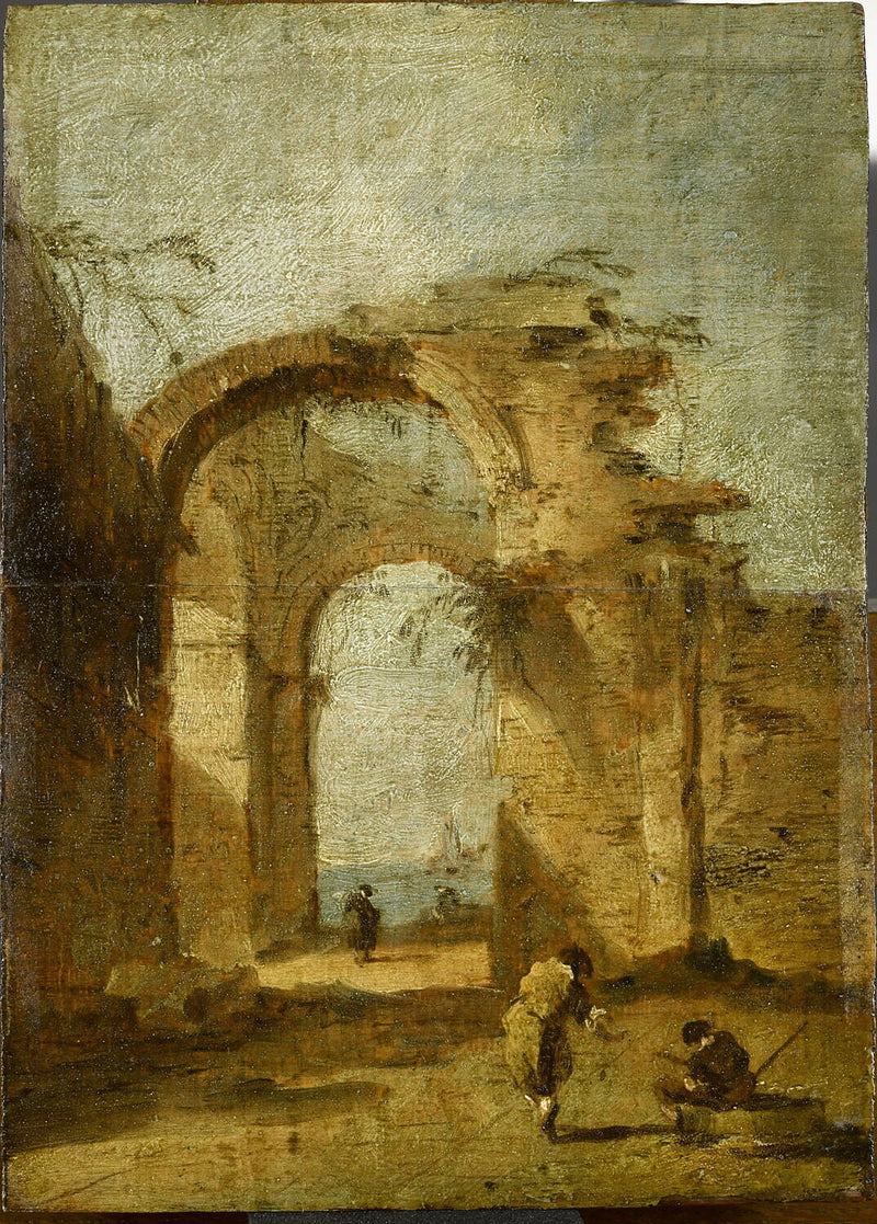 Caprice met een ruïneboog - Francesco Guardi