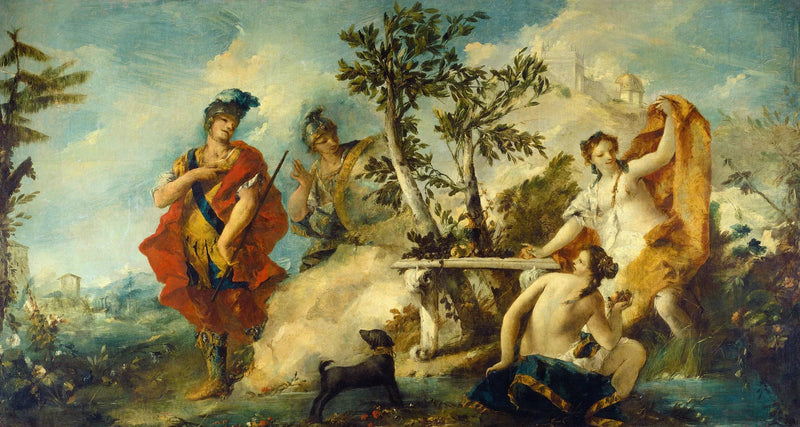 Carlo en Ubaldo bestand tegen de betoveringen van de nimfen van Armide - Francesco Guardi