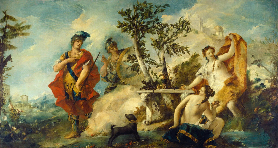 Carlo en Ubaldo bestand tegen de betoveringen van de nimfen van Armide - Francesco Guardi