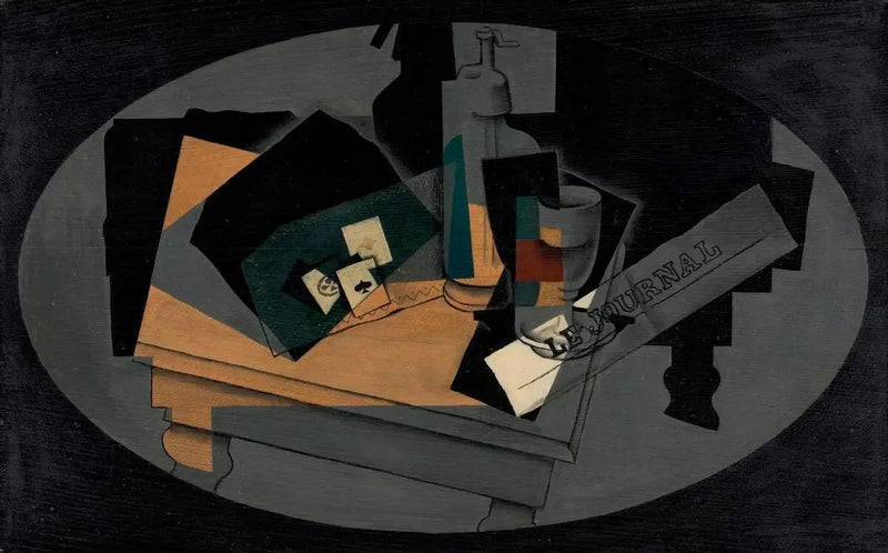 Speelkaarten en sifon - Juan Gris