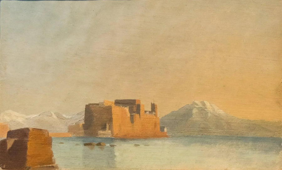 Kasteel van Ovo en de baai van Napels - Edgar Degas