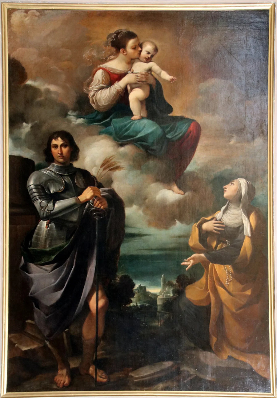 Categorie: Madonna met Kind in glorie met San Pancrazio en een heilige non - Guercino