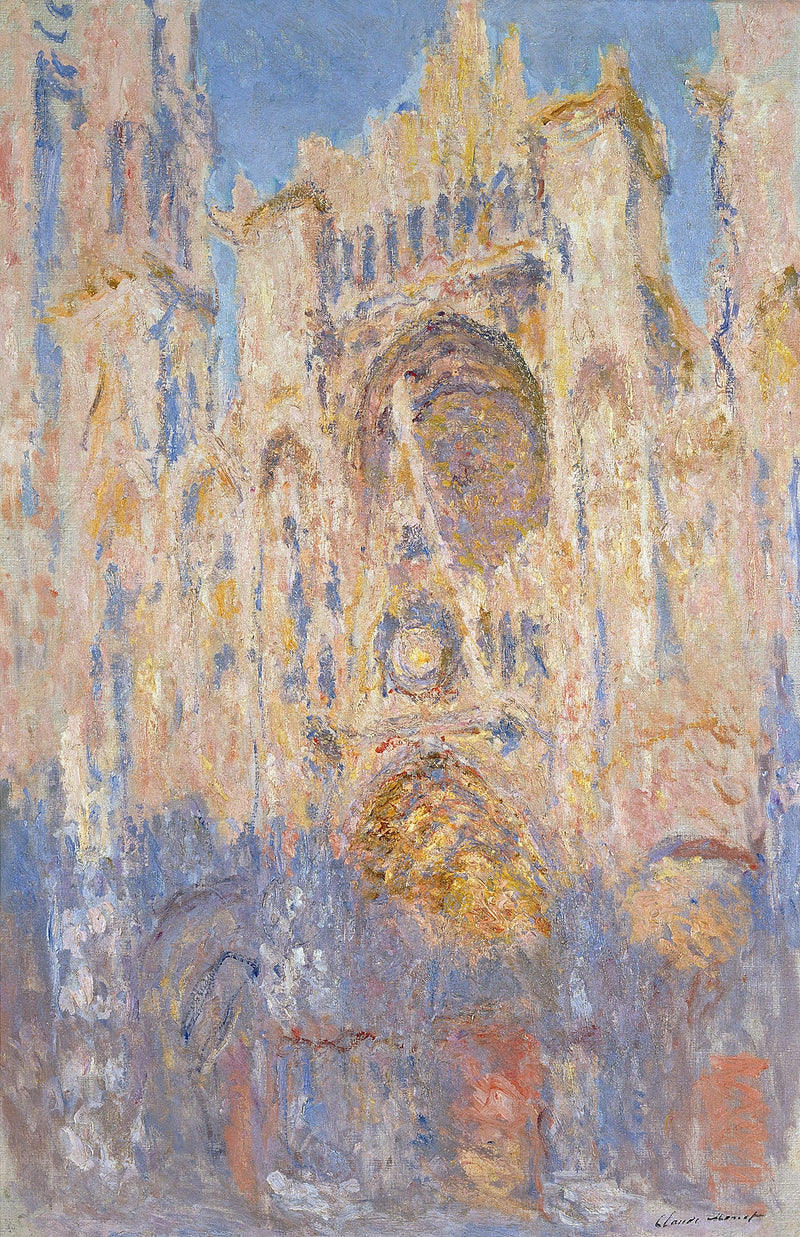 Kathedraal van Rouen, zonne-effect, einde dag W1327 - Claude Monet