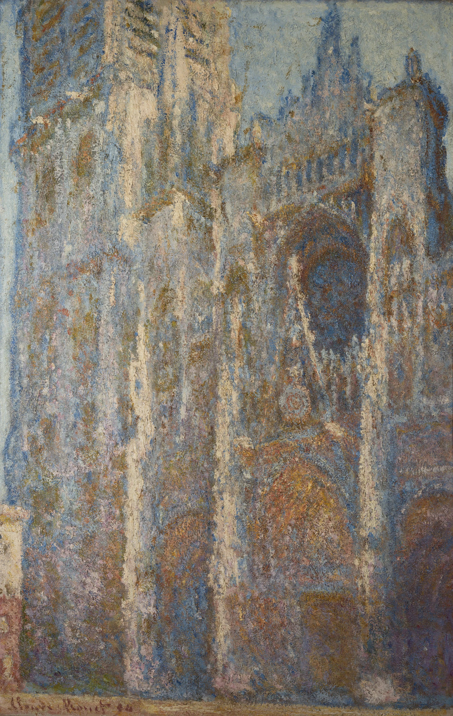 De Kathedraal van Rouen, de Poort en de Albane Toren, Middag - Claude Monet