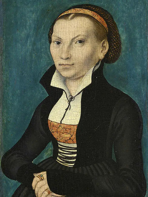 Catherine de Bora, tot halverwege het lichaam, naar rechts gekeerd - Lucas Cranach de Oudere