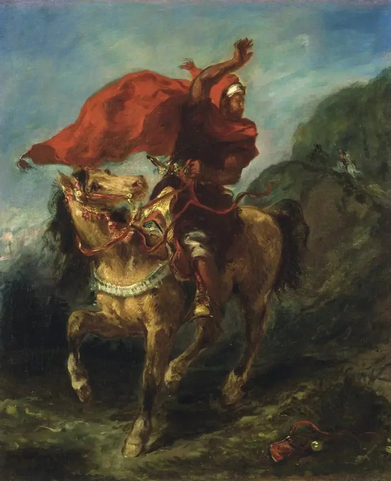 Arabische ruiter die een signaal geeft - Eugène Delacroix