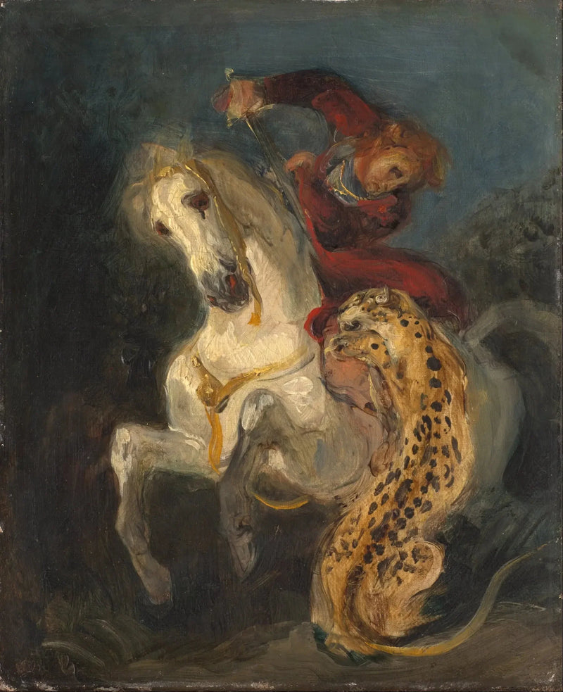 Ruiter aangevallen door een jaguar - Eugène Delacroix