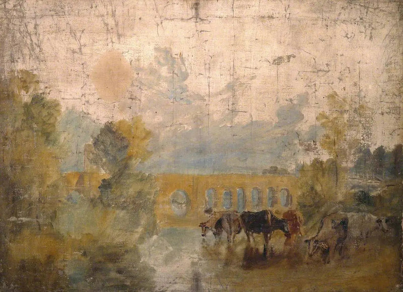 Caversham Bridge met Vee in het Water - J. M. W. Turner