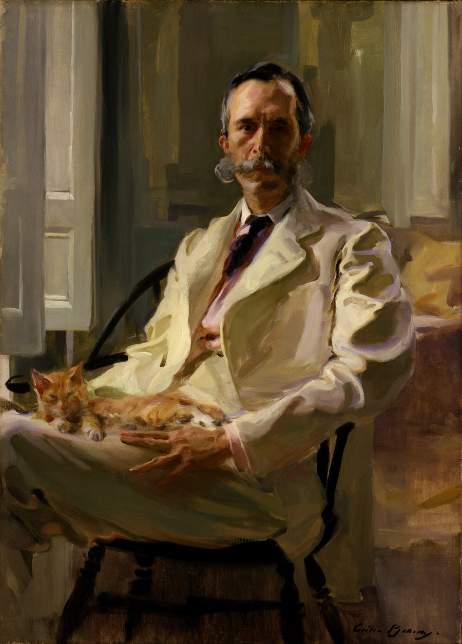 Man with the Cat / Henry Sturgis Drinker - Cecilia Beaux