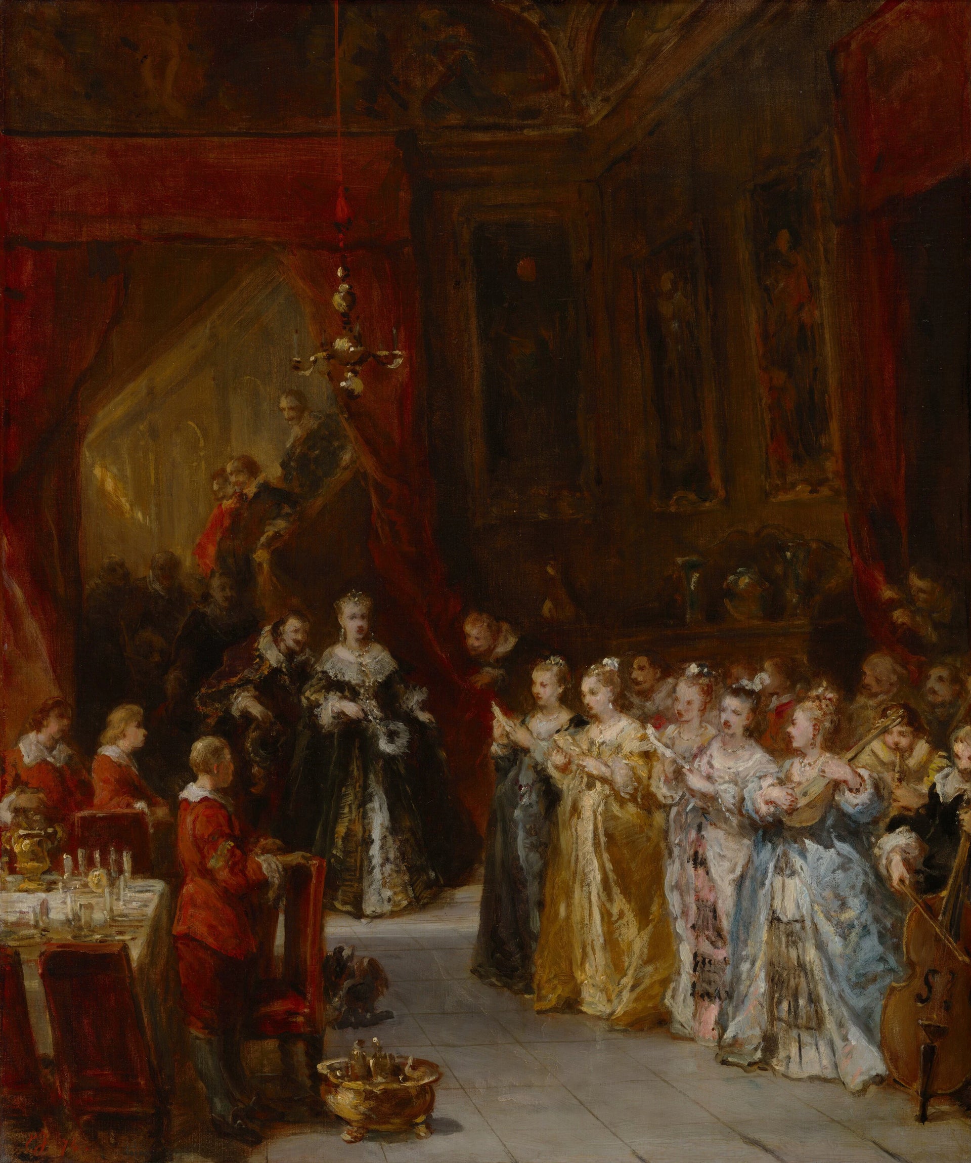 Une célébration - Eugène Isabey