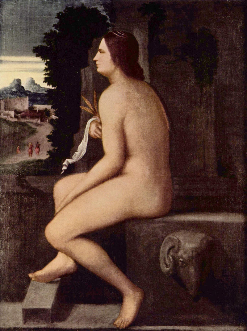 Ceres zittend aan de rand van een fontein - Sebastiano del Piombo