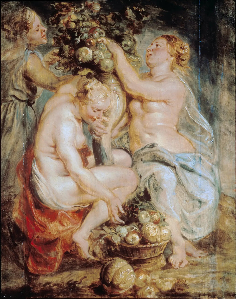Cérès en twee nimfen met een hoorn des overvloed - Peter Paul Rubens