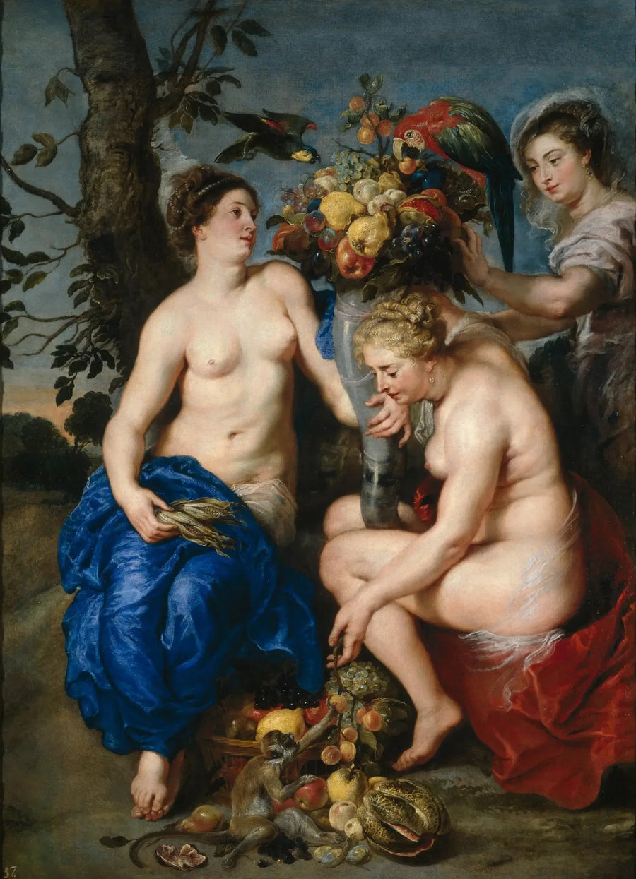 Cérès en twee nimfen - Peter Paul Rubens