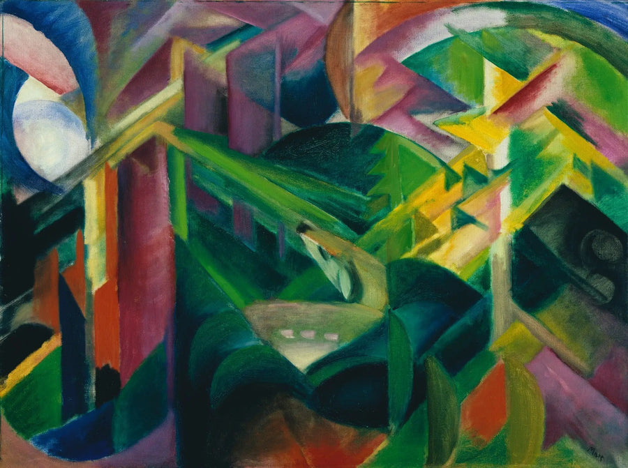 Hert in de tuin van een klooster - Franz Marc