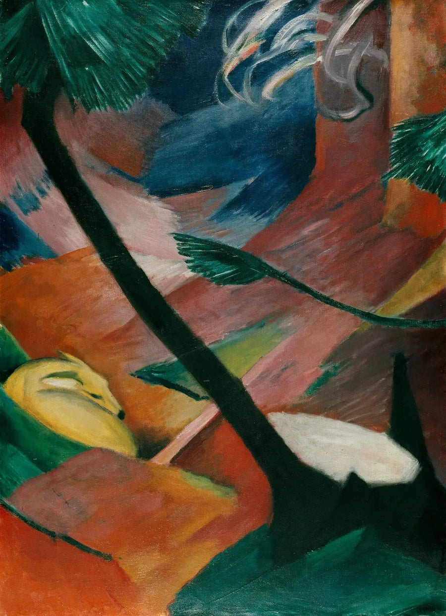 Hert in het bos II - Franz Marc