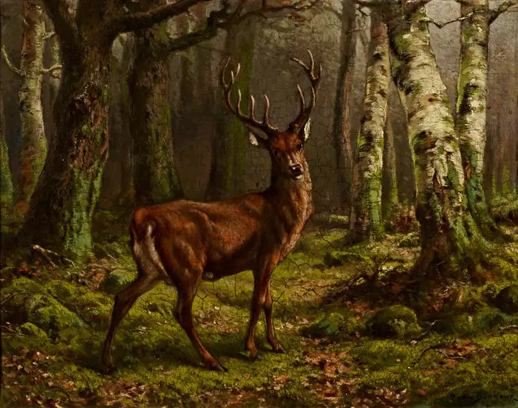 Hert in het bos - Rosa Bonheur